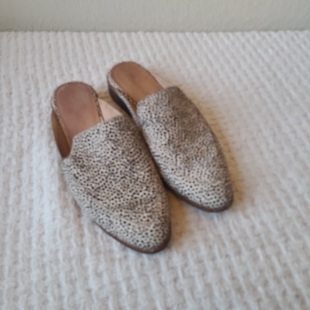 Madewell The Frances Loafer Mule in Spotted Calf Hair Women's Size 8.5